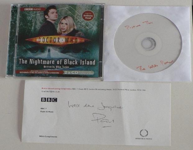 Doctor Who CD, Chain Gang Picture This CD, BBC compliments slip Doctor Who CD, Chain Gang Picture This CD, BBC compliments slip