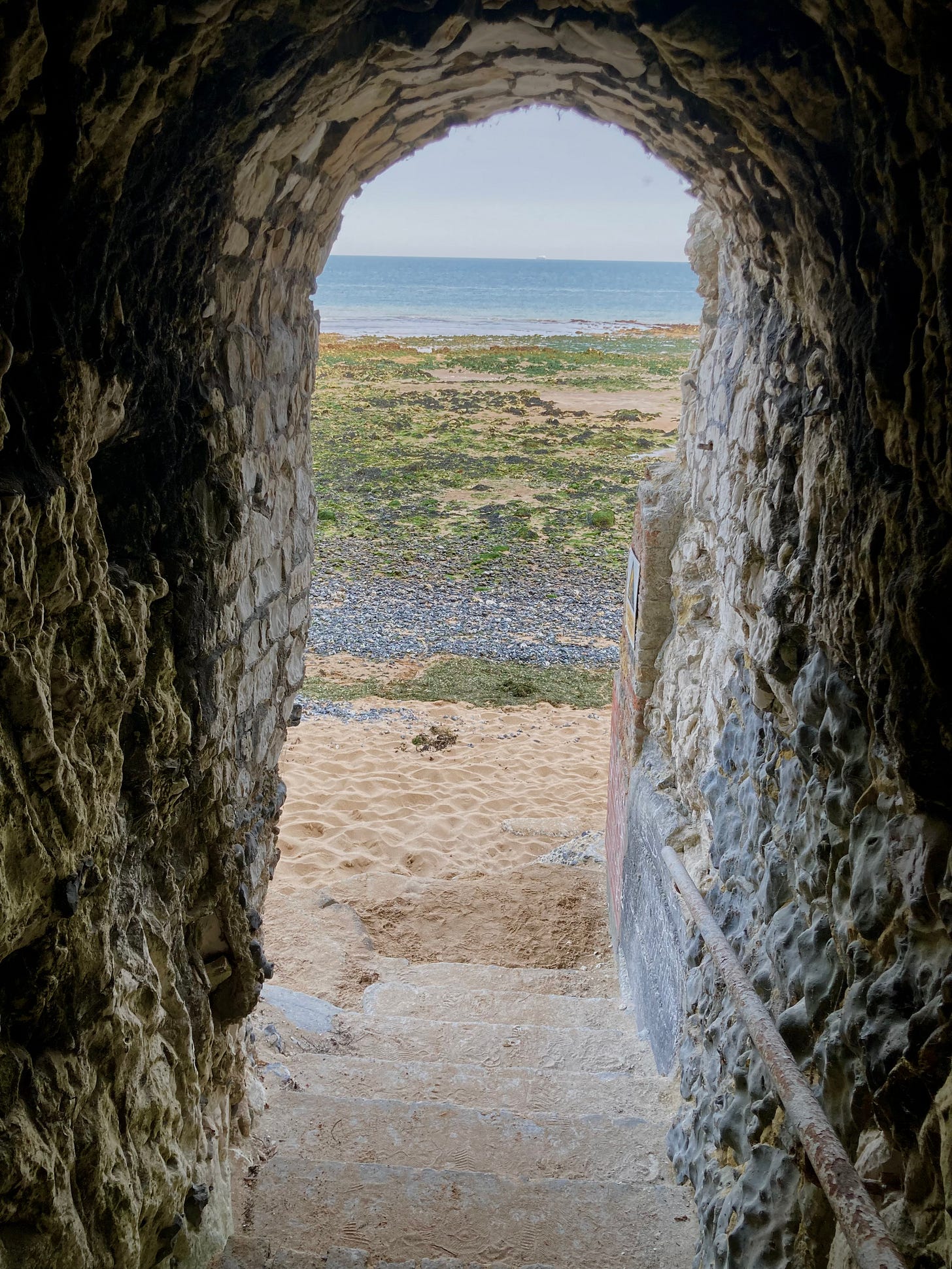 Cliff passageway to beach