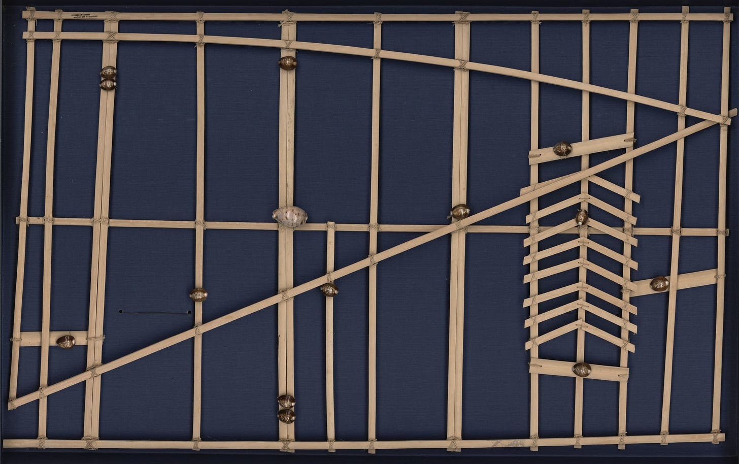 An image of the Meddo chart that shows only part of the Marshall Islands. An image of the Meddo chart that shows only part of the Marshall Islands.