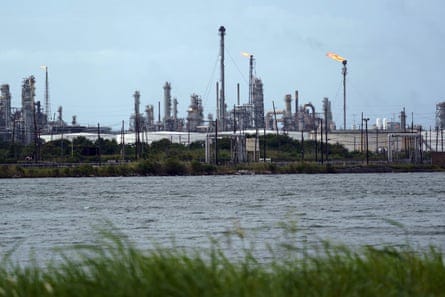 A refinery in Port Arthur, Texas, where the risk of cancer from lifetime exposure to air pollution is the greatest in the US.
