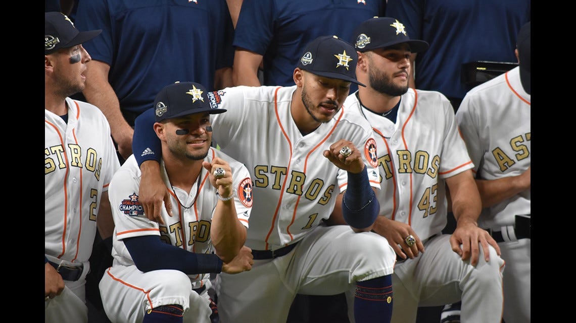 Astros receive their well-deserved World Series rings in pregame ceremony |  khou.com