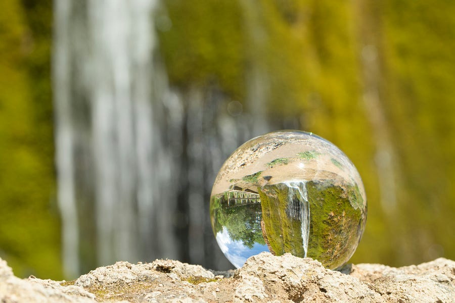 Crystal ball on the sand