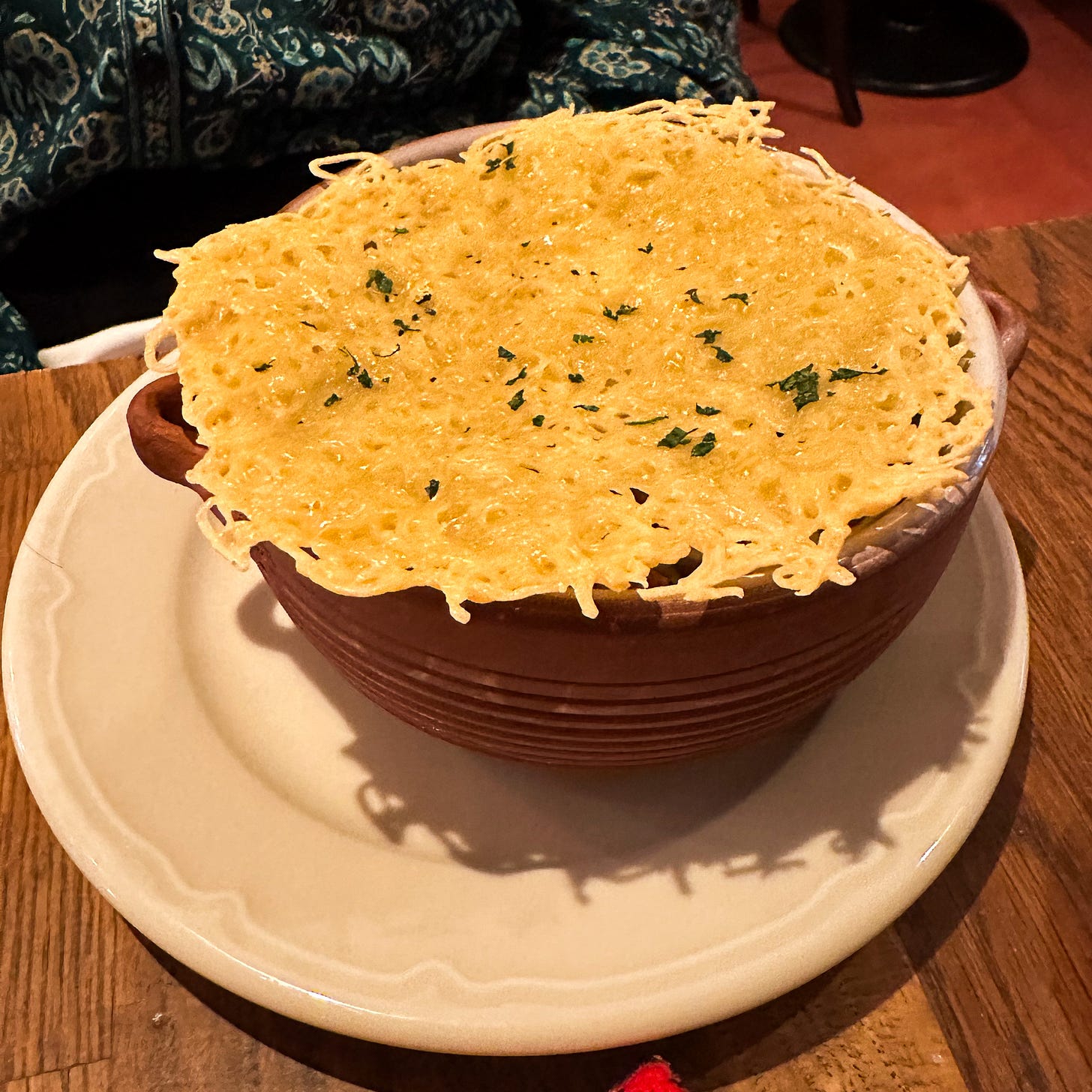 Onion soup at Attabler bistro in Paris