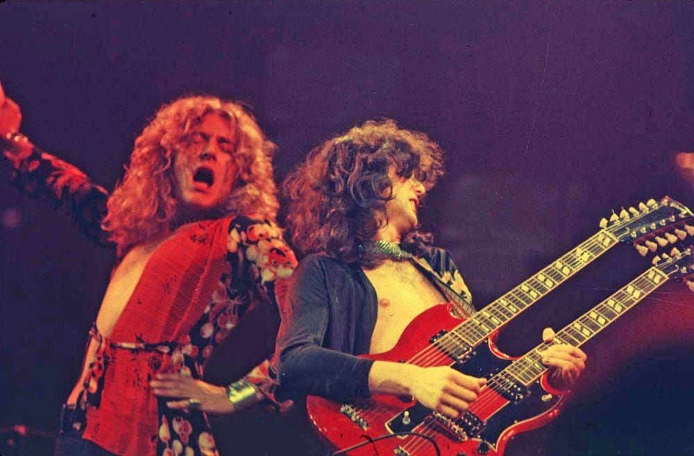 robert plant singing with jimmy page led zeppelin