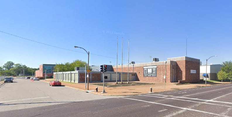 Google Street View image of the site of Sportsman’s Park in August 2022