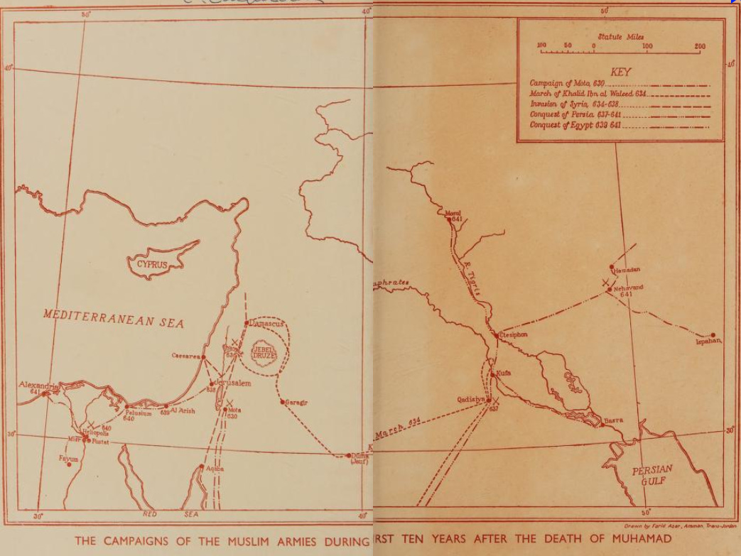 Front endpapers- Campaigns of the Muslim armies