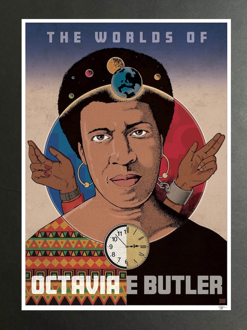 Octavia Butler Poster, Scifi Art Print, Wall Hanging image 1