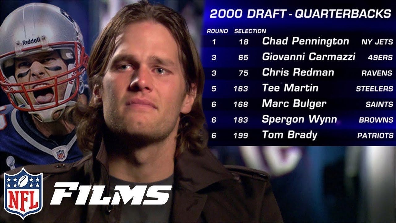 A〽️aizing History on X: "🫵 On this date in 2000.... Tom Brady was selected  in the 6th round (199th overall pick) of the 2000 NFL Draft by the New  England Patriots where