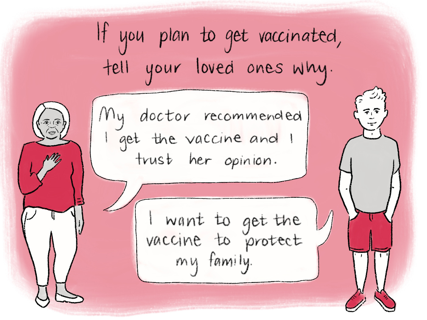 Vaccination comic scene 23. Read the transcript below.