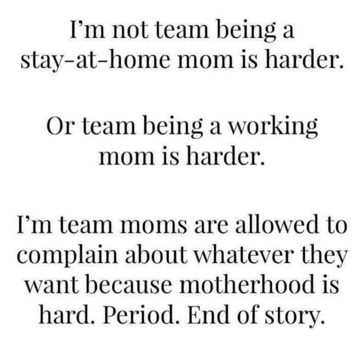 This may contain: a poem that reads i'm not team being a stay - at - home mom is