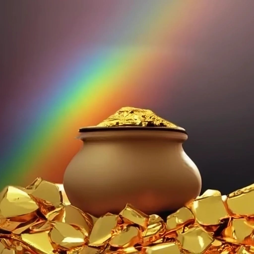 pot of gold at end of rainbow