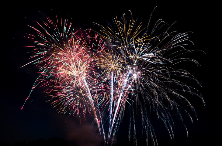 A firework exploding in the sky