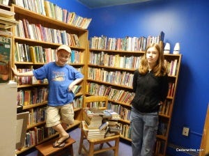 Book shopping at Mansfield's 