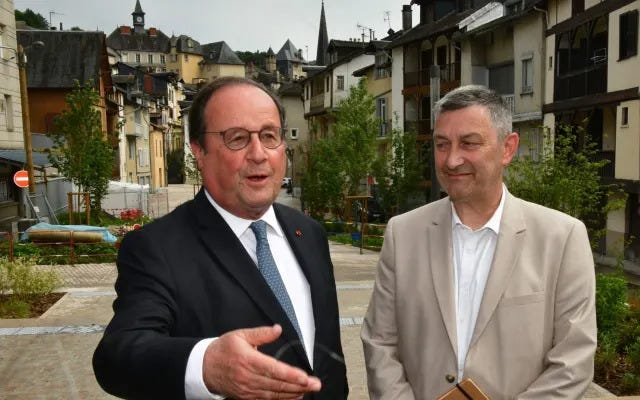 Former president François Hollande, left, is also running in the legislative elections for the New Popular Front bloc