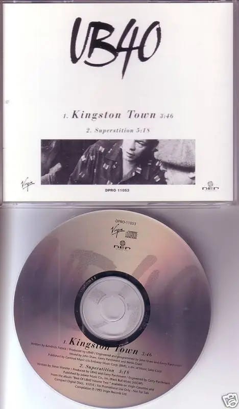UB40 Kingston Town &amp;Superstition Stevie Wonder Remake Cover PROMO CD  single 2TRX | eBay