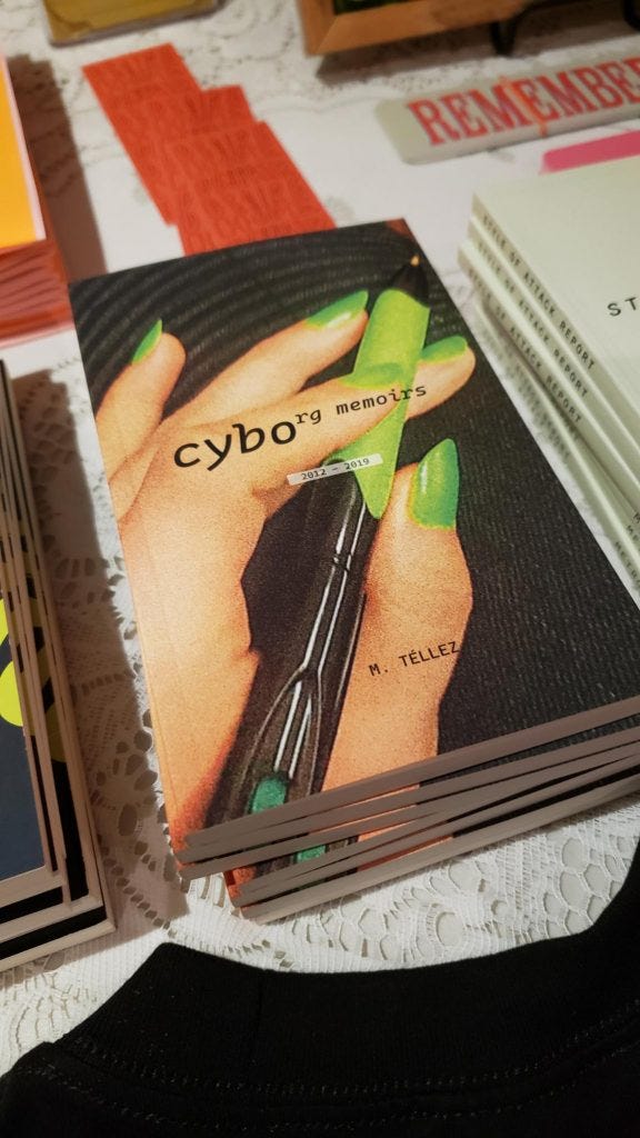 The cover of my non-fiction book/internet memoir, CYBORG MEMOIRS 2012-2019.