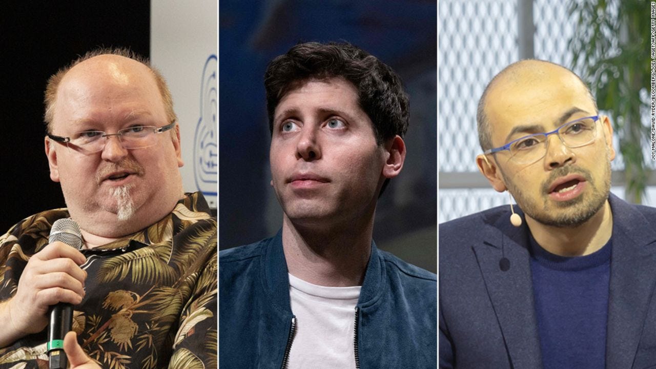 Left to right: Microsoft's CTO Kevin Scott, OpenAI CEO Sam Altman, Google DeepMind CEO Demis Hassabis.