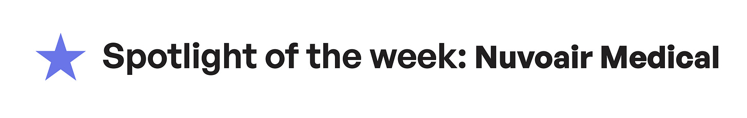 Banner that reads: "Spotlight of the week: Nuvoair Medical"