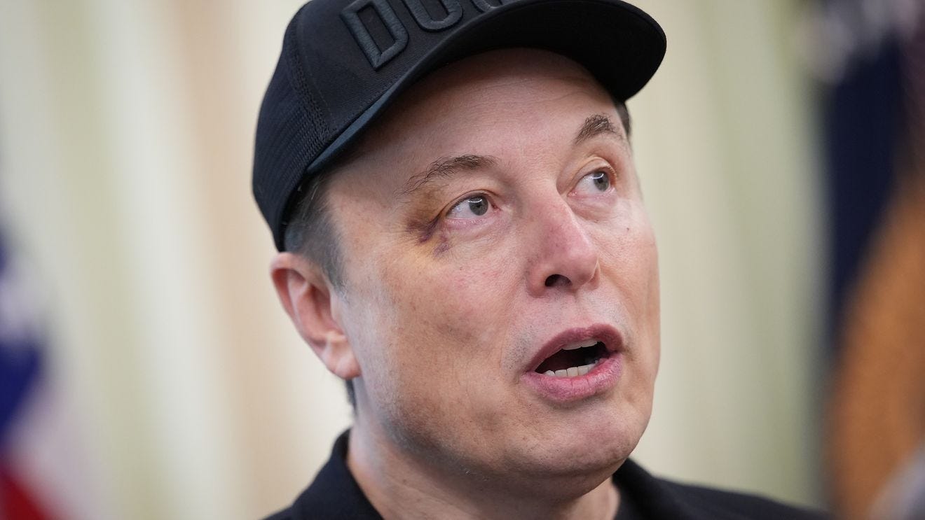 Photos: Elon Musk sports black eye at White House visit