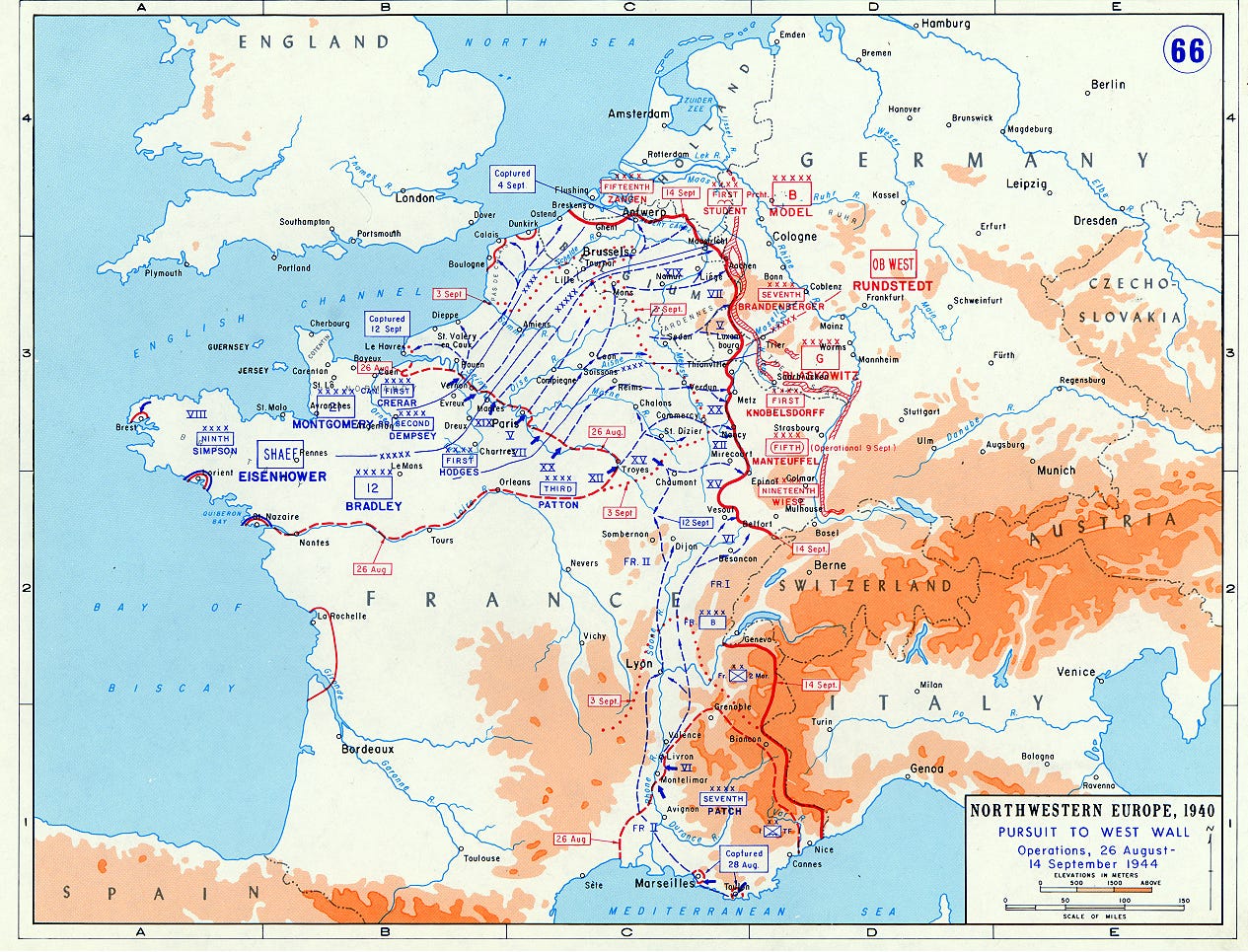 [Map] Map depicting the Allied campaign toward Germany, 26 Aug-14 Sep ...