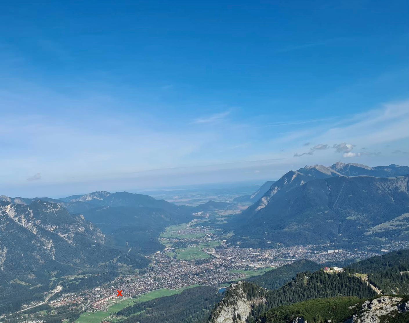 Valley view of Garmisch-Partenkirchen from Osterfelderkopf