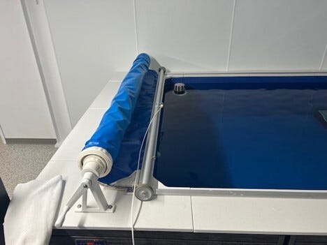 Recalled Manual Retractable Pool Security Cover in open position
