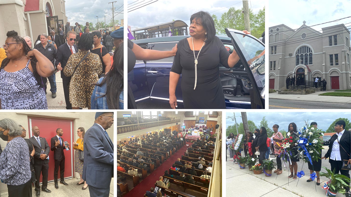 Joe Morrissey, Rosalyn Dance, Victor McKenzie at Richard Stewart's funeral