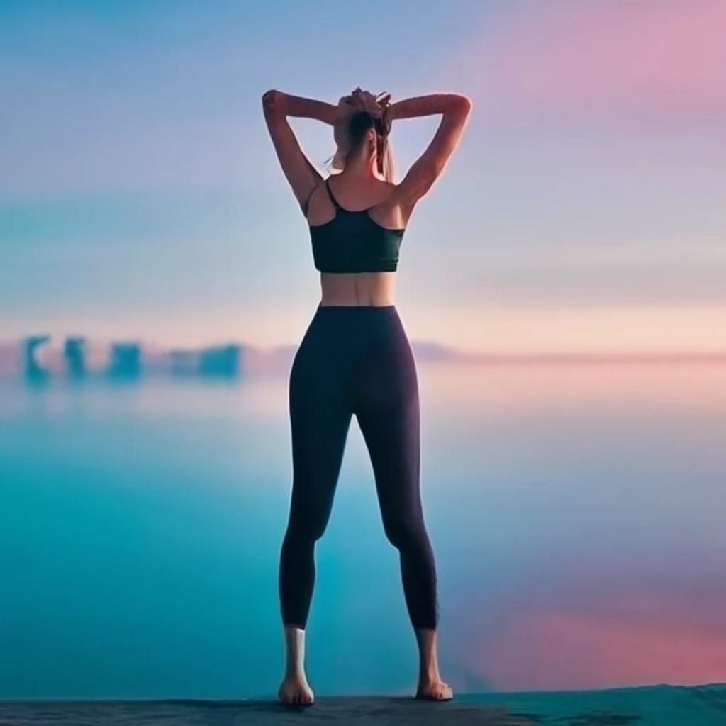 Instagram travel post with you woman wearing yoga pants