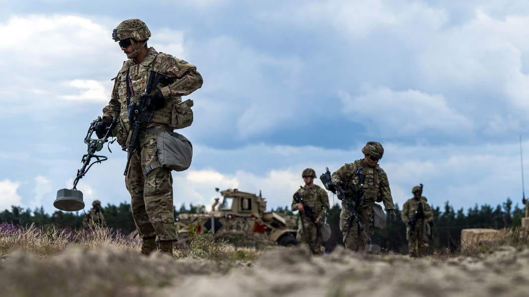  US soldiers as part of the Engineer Battalion of the 588th Brigade of the Poland Combat Team