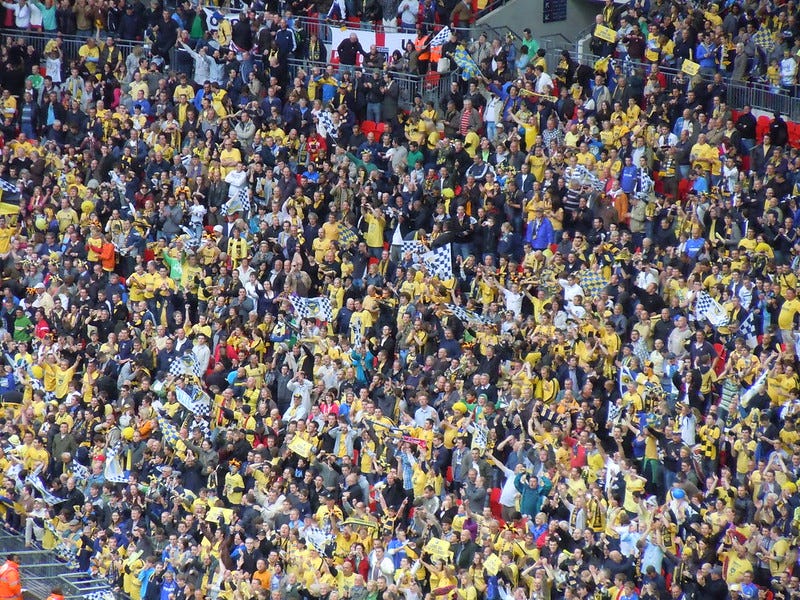 Oxford United fans at Wembley in 2010 