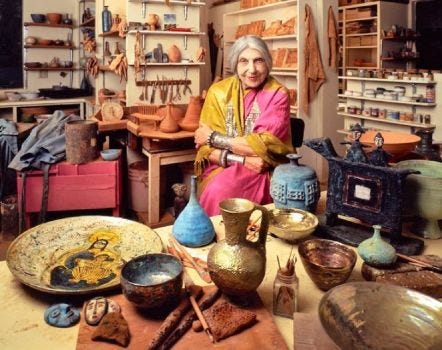 Beatrice Wood in Her Studio