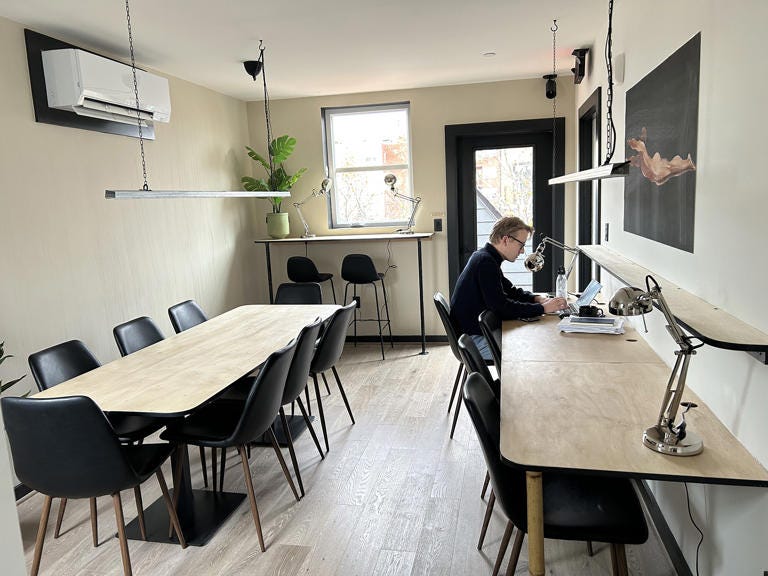 Martin Beugeling, 28, works on his laptop in the co-working room at Cohabs’s first D.C. location, in Columbia Heights. (Photo by Aaron Wiener/The Washington Post)