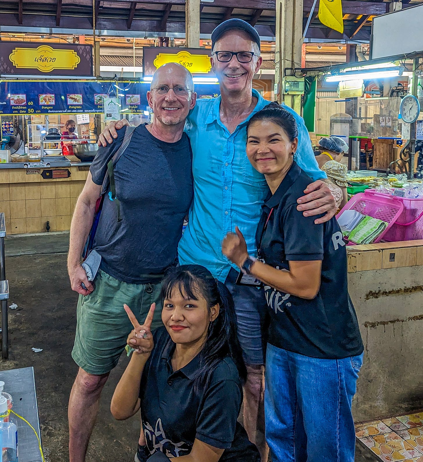 Brent and Michael with two friends in Thailand