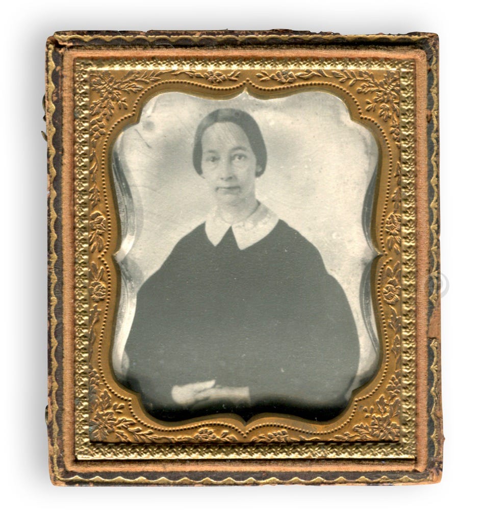 A 1950s era photographic copy of a Deguerreotype in a late 19th-century frame.