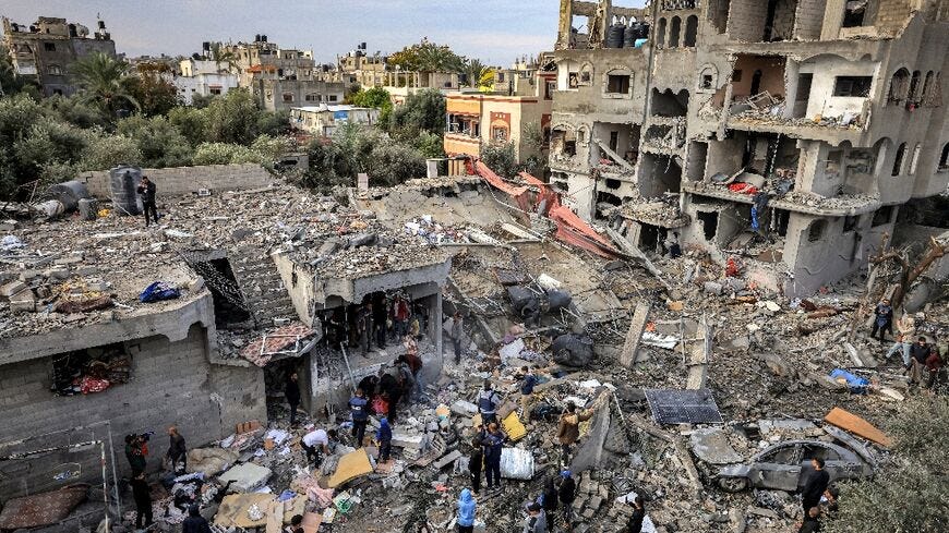 Gaza refugee camp in ruins after Israeli strike - Al-Monitor ...