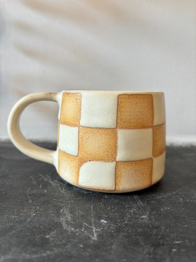 Ceramic Checkered Mug v5 image 4