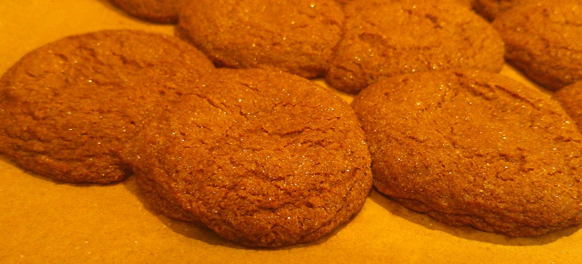 Homemade soft molasses cookies