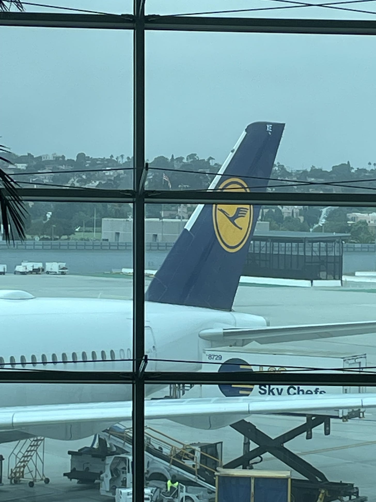 Lufthansa A350 parked at San Diego airport