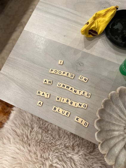 A table with letters on it

Description automatically generated