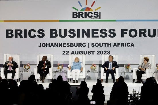 BRICS leaders attend the summit in Johannesburg.