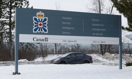 A sign outside the CSIS headquarters in Ottawa