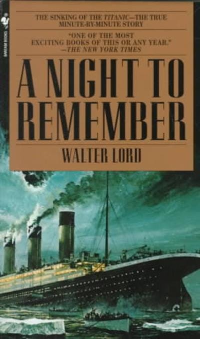 Book cover of A Night to Remember featuring an illustrated drawing of Titanic.
