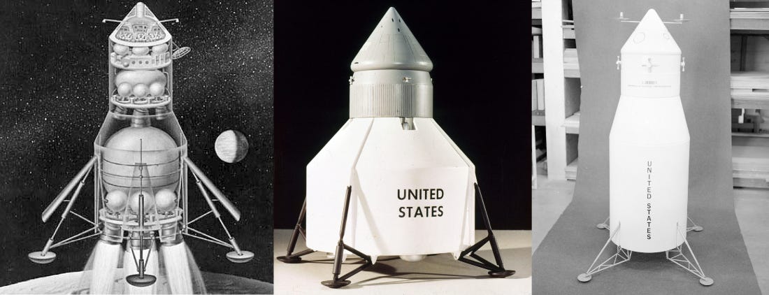 Examples of Apollo Direct Ascent spacecraft configurations (Credits: unknown)