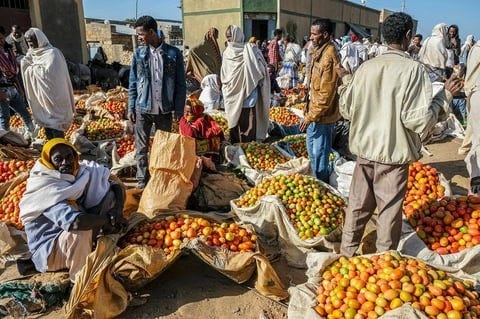 This image was taken at the Hawzien market in Tigray, two years before the war which has put millions in need of emergency food assistance. Oscar Espinosa/Shutterstock