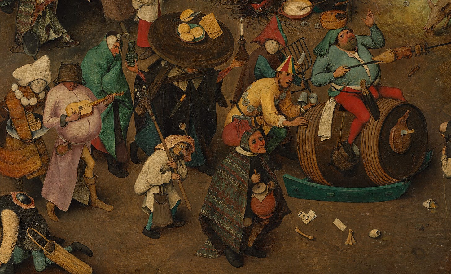 File:Bruegel - The Fight between Carnival and Lent - detail Prince Carnival  and his retinue.jpg - Wikimedia Commons