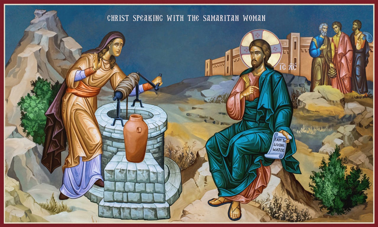 Icon of Christ and the Samaritan Woman- 20th c. - (11L43)