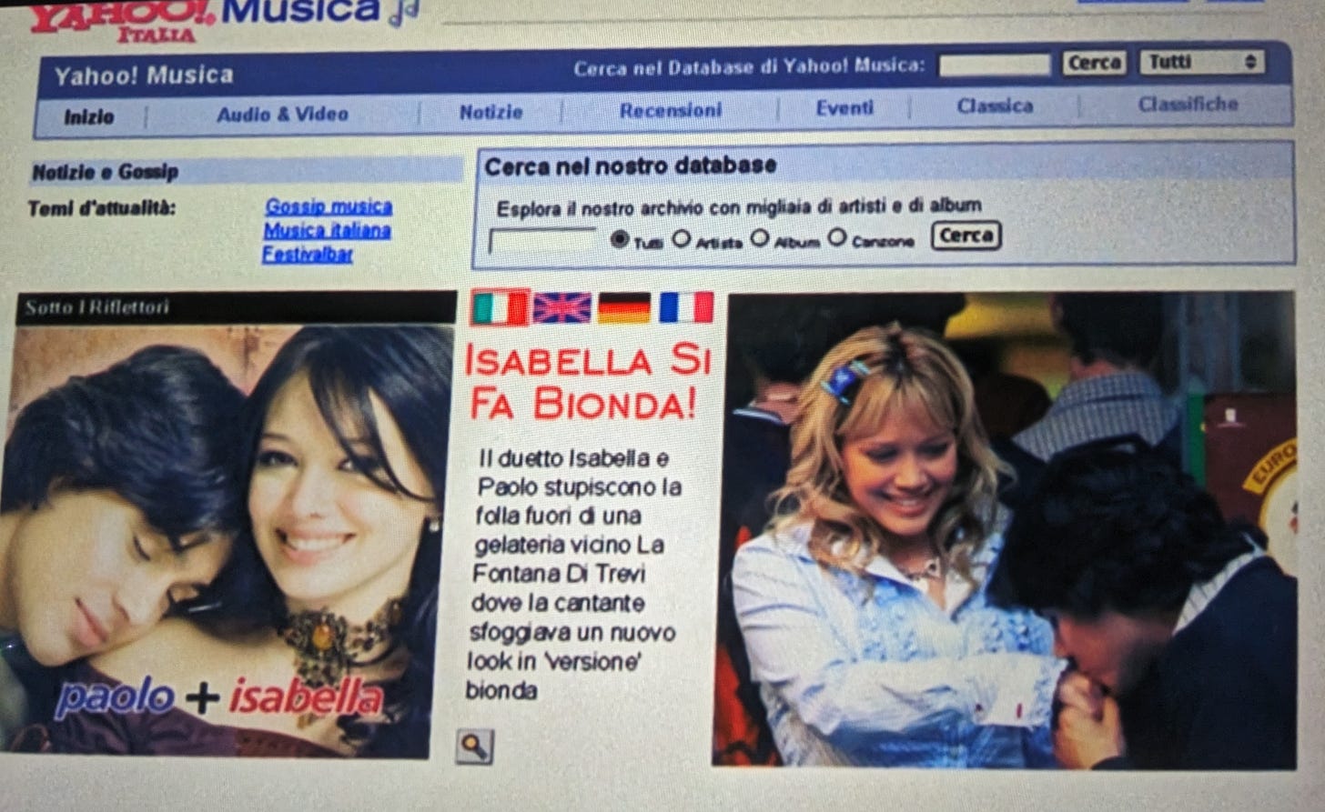 The Italian Yahoo! Music site.