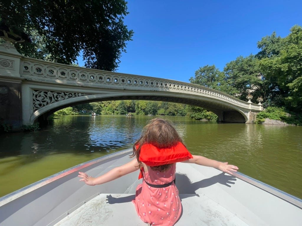 Boating on the Lake in central park.