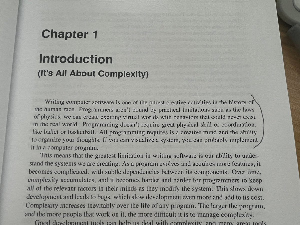 A photo of the first two paragraphs of Chapter 1 introduction (it’s all about complexity)