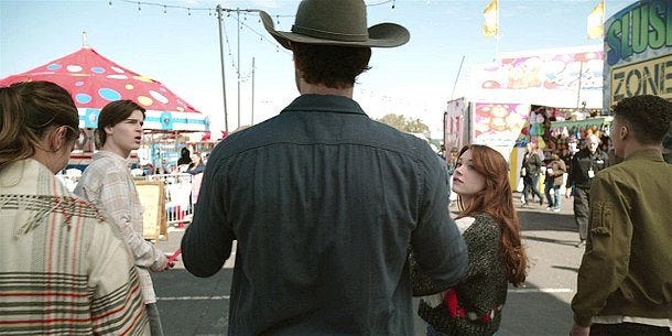 Walker with Stella entering state fair.